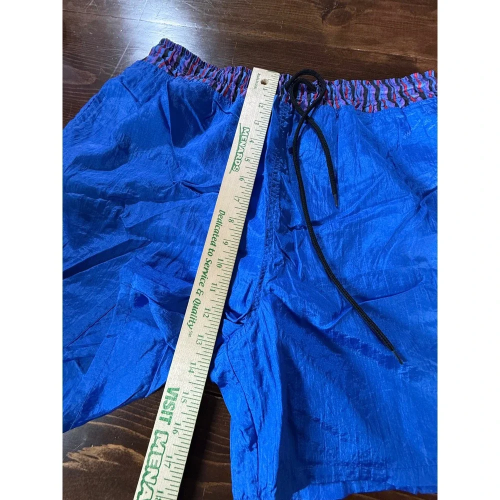 VTG‎ Pro Spirit Mens Blue Nylon Swim Trunks Shorts Large 90s Striped Waistband